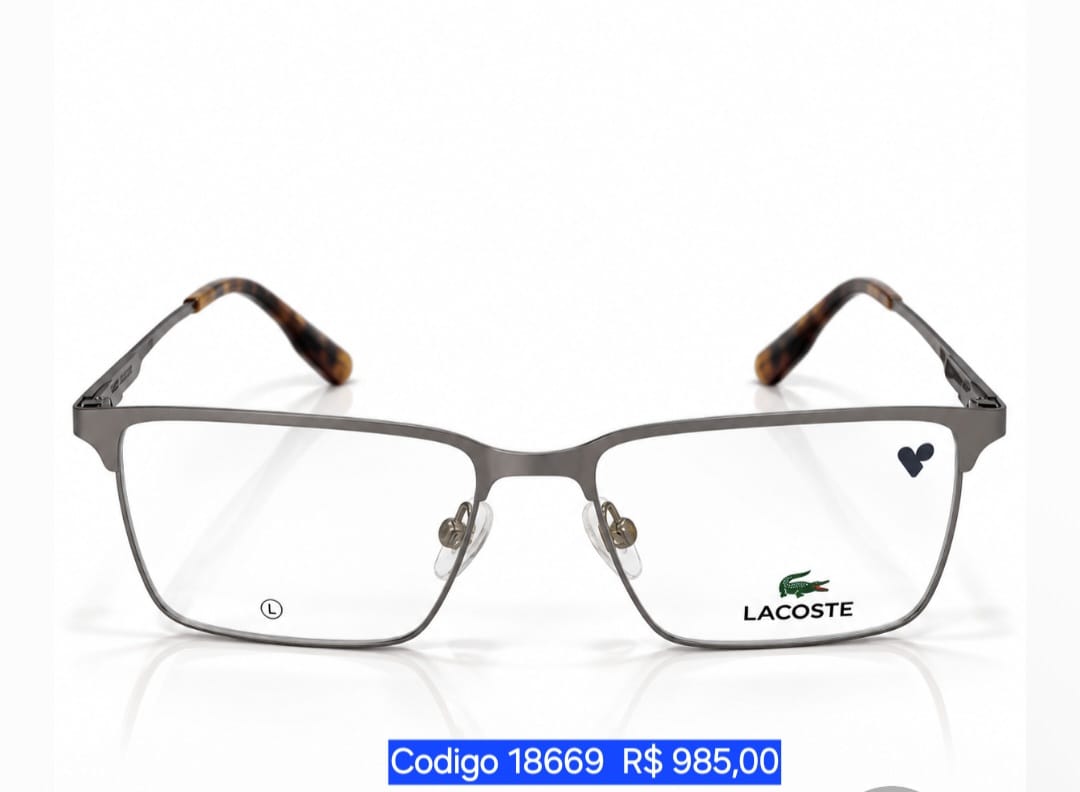 Armação Metalica Masculina Lacoste Código 18669